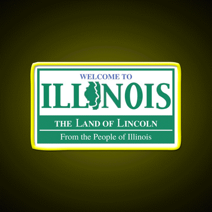 Welcome To Illinois Welcome Led Neon Sign Open Sign Rgb Color - Custom LED neon sign front view
