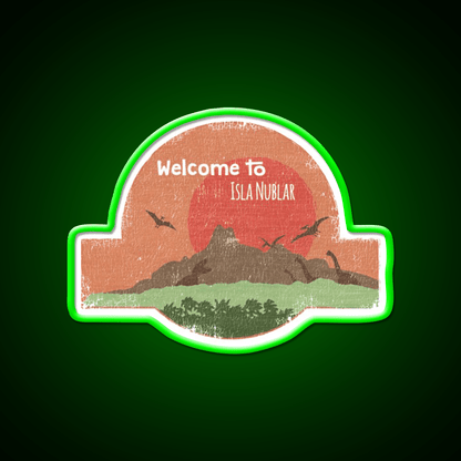 Welcome To Isla Nublar Welcome Led Neon Sign Open Sign Rgb Color - Shineneon