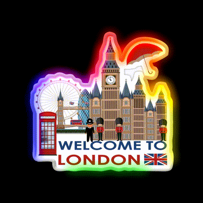 Welcome To London Welcome Led Neon Sign Open Sign Rgb Color - LED neon sign close-up detail