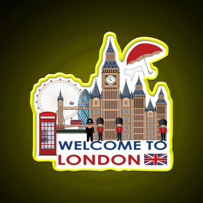 Welcome To London Welcome Led Neon Sign Open Sign Rgb Color - Custom LED neon sign front view