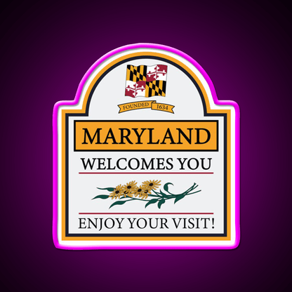 Welcome To Maryland Road Sign Welcome Led Neon Sign Open Sign Rgb Color - Shineneon