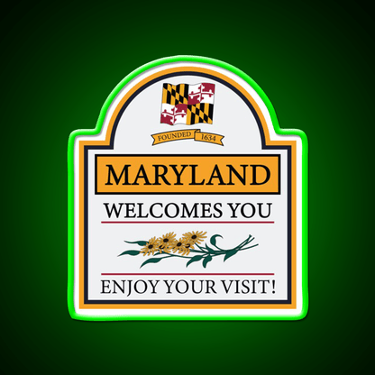 Welcome To Maryland Road Sign Welcome Led Neon Sign Open Sign Rgb Color - Shineneon