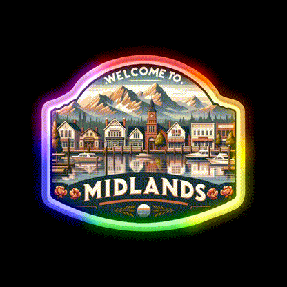 Welcome To Midlands Welcome Led Neon Sign Open Sign Rgb Color - LED neon sign close-up detail