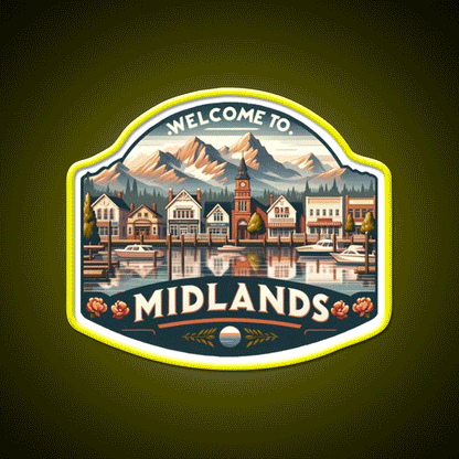 Welcome To Midlands Welcome Led Neon Sign Open Sign Rgb Color - Custom LED neon sign front view