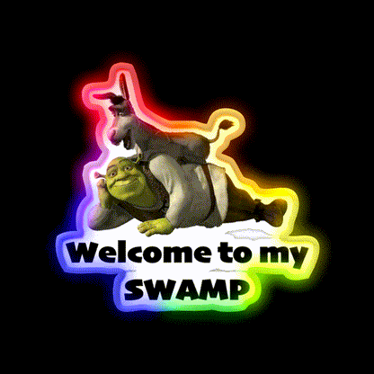 Welcome To My Swamp Shrek Welcome Led Neon Sign Open Sign Rgb Color - LED neon sign close-up detail