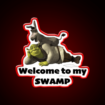 Welcome To My Swamp Shrek Welcome Led Neon Sign Open Sign Rgb Color - Shineneon