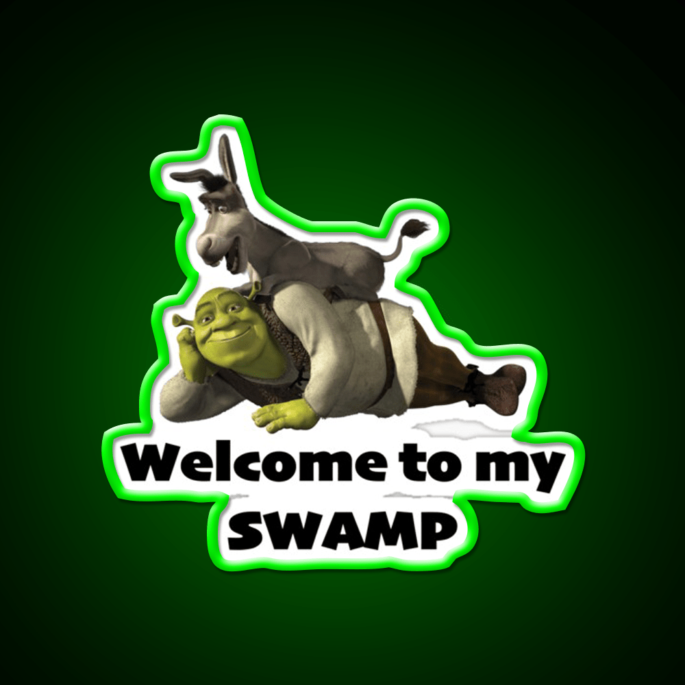 Welcome To My Swamp Shrek Welcome Led Neon Sign Open Sign Rgb Color - Shineneon