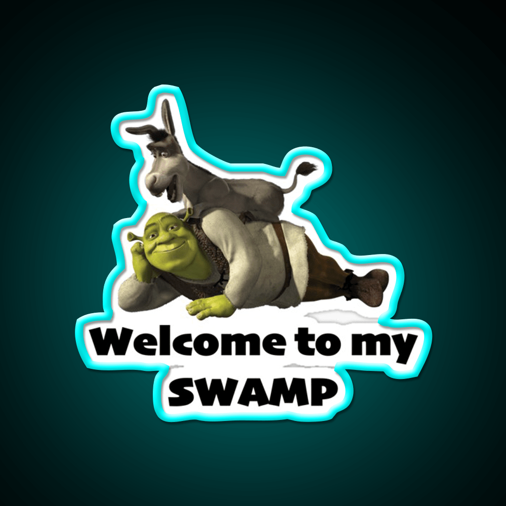 Welcome To My Swamp Shrek Welcome Led Neon Sign Open Sign Rgb Color - Shineneon