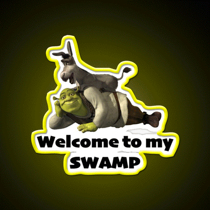 Welcome To My Swamp Shrek Welcome Led Neon Sign Open Sign Rgb Color - Custom LED neon sign front view