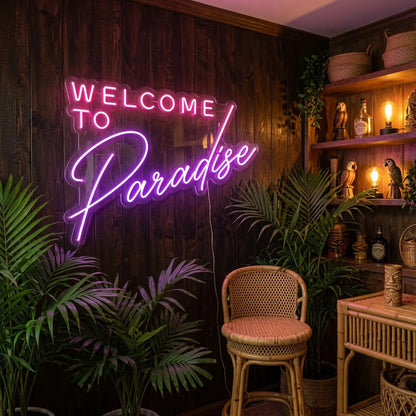 Welcome To Paradise LED Neon Sign - 03 Real Lifestyle Scene