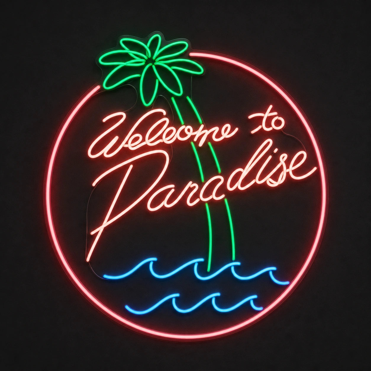 Welcome To Paradise LED Neon Sign Garage Man Cave Neon Sign main product image