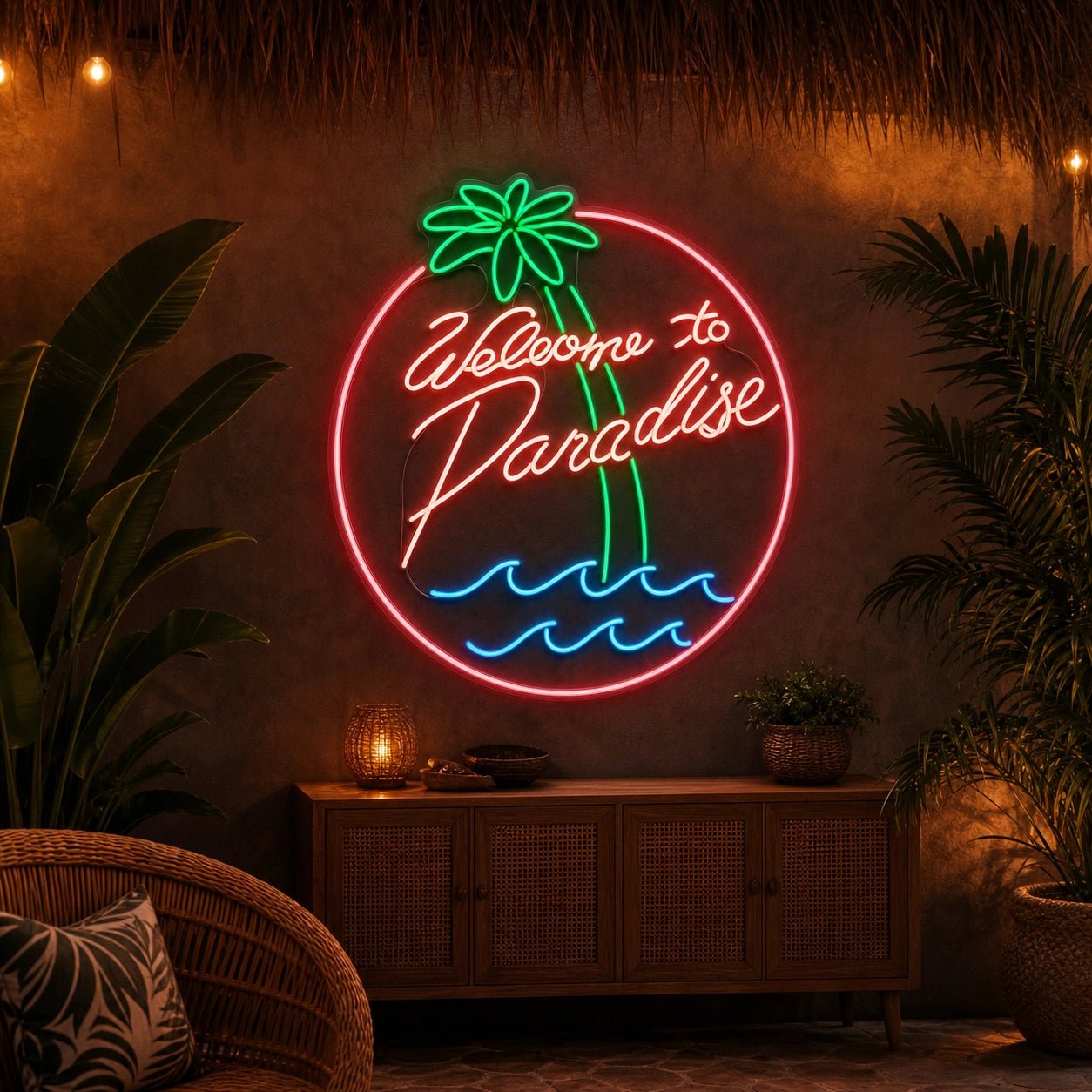 Welcome To Paradise LED Neon Sign Garage Man Cave Neon Sign - Shineneon