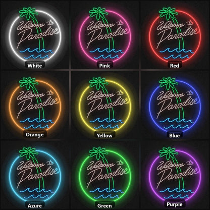 Welcome To Paradise LED Neon Sign Garage Man Cave Neon Sign - Shineneon