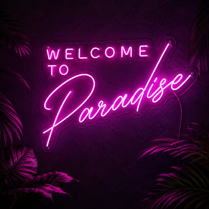 Welcome To Paradise Neon Sign LED Neon Sign high-converting product image