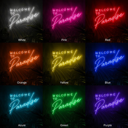 Welcome To Paradise Neon Sign LED Neon Sign color grid