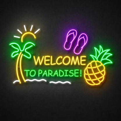 Welcome To Paradise Pineapple LED Neon Sign main product image