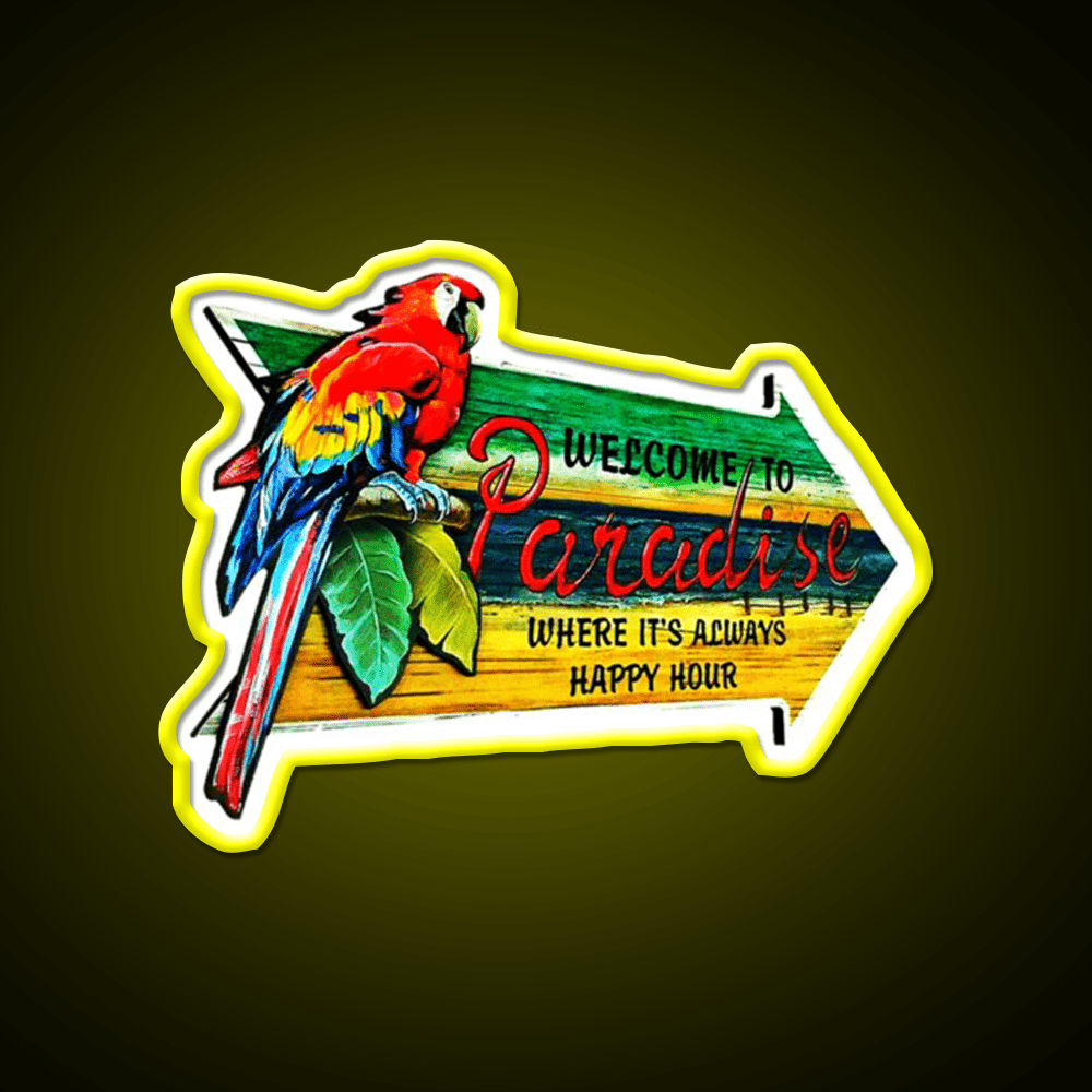 Welcome To Paradise Welcome Led Neon Sign Open Sign Rgb Color - Shineneon