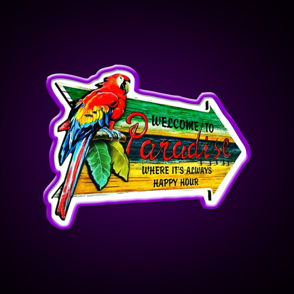 Welcome To Paradise Welcome Led Neon Sign Open Sign Rgb Color - Shineneon
