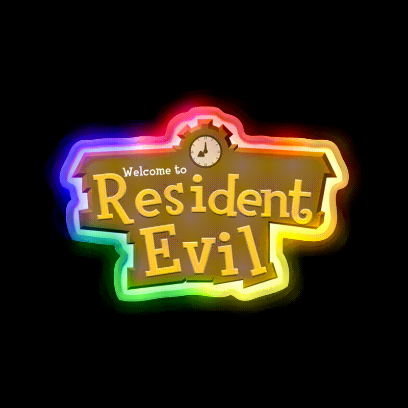Welcome To Resident Evil Welcome Led Neon Sign Open Sign Rgb Color - LED neon sign close-up detail