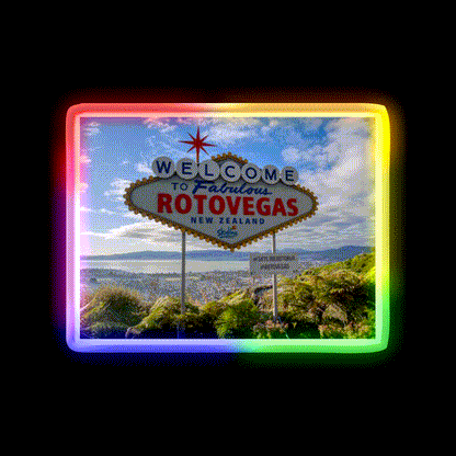 Welcome To Rotovegas Welcome Led Neon Sign Open Sign Rgb Color - LED neon sign close-up detail