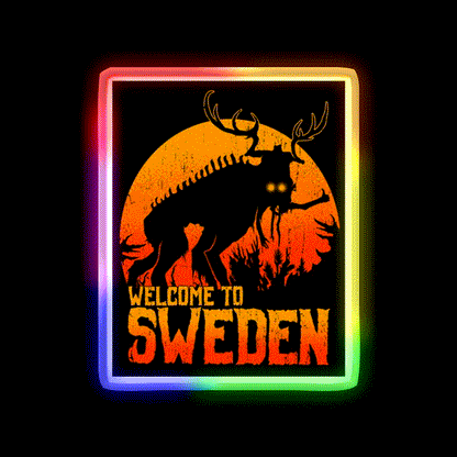 Welcome To Sweden Welcome Led Neon Sign Open Sign Rgb Color - LED neon sign close-up detail