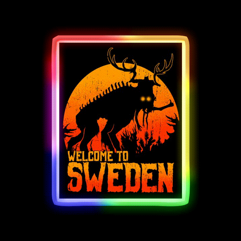 Welcome To Sweden Welcome Led Neon Sign Open Sign Rgb Color - LED neon sign close-up detail