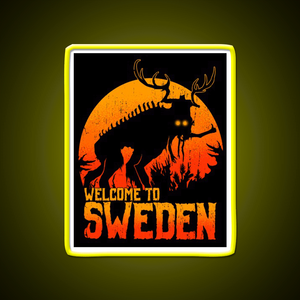 Welcome To Sweden Welcome Led Neon Sign Open Sign Rgb Color - Custom LED neon sign front view