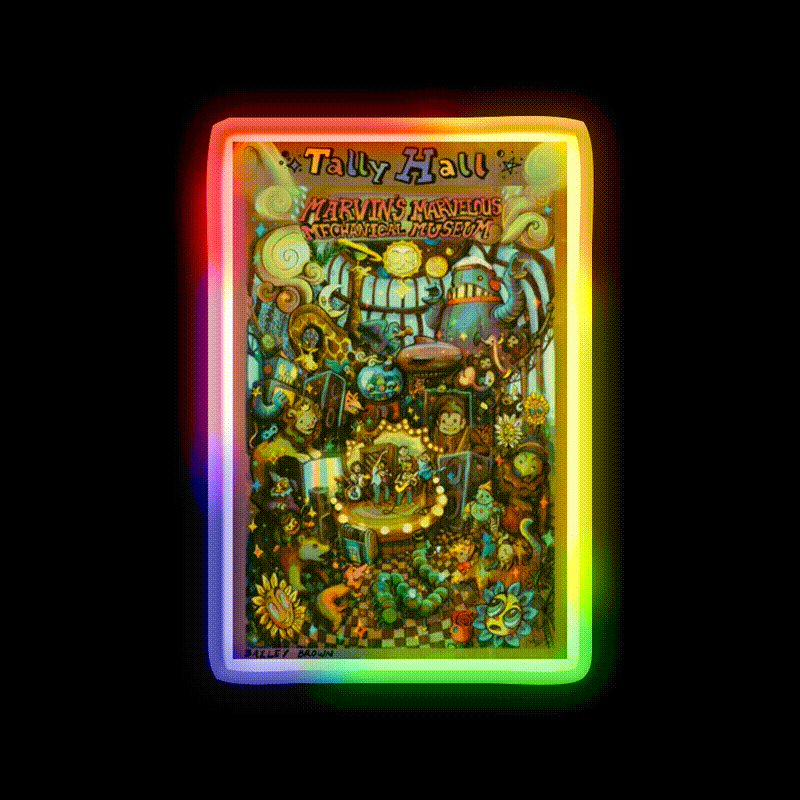 Welcome To Tally Hall Welcome Led Neon Sign Open Sign Rgb Color - LED neon sign close-up detail