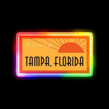 Welcome To Tampa Welcome Led Neon Sign Open Sign Rgb Color - LED neon sign close-up detail
