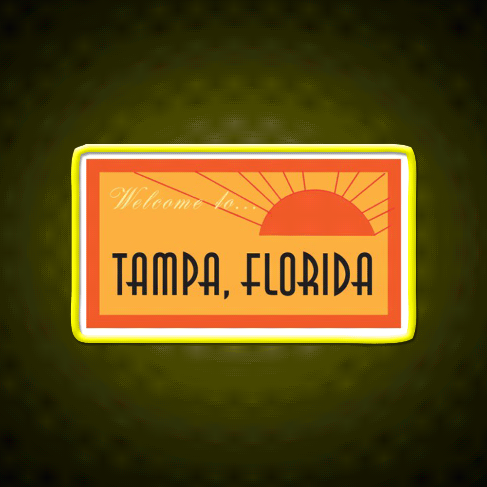 Welcome To Tampa Welcome Led Neon Sign Open Sign Rgb Color - Custom LED neon sign front view