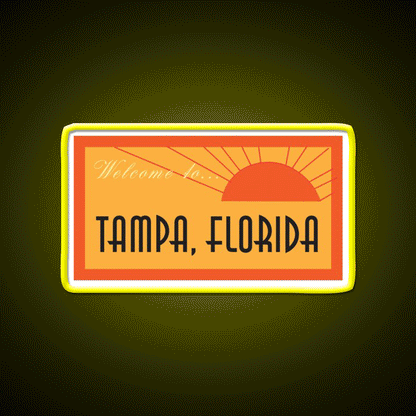 Welcome To Tampa Welcome Led Neon Sign Open Sign Rgb Color - Custom LED neon sign front view