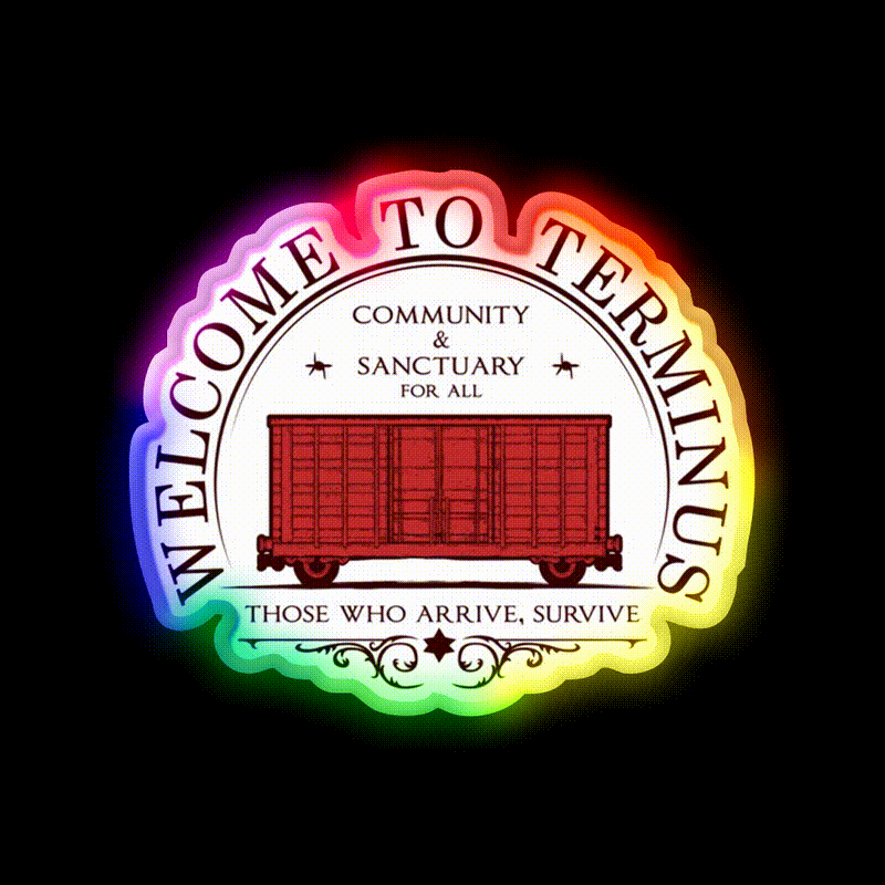 Welcome To Terminus Welcome Led Neon Sign Open Sign Rgb Color - LED neon sign close-up detail