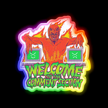 Welcome To The Comment Section Welcome Led Neon Sign Open Sign Rgb Color - LED neon sign close-up detail
