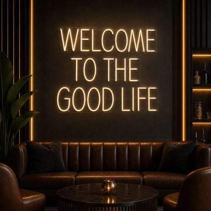 Welcome To The Good Life LED Neon Sign Garage Man Cave Neon Sign high-converting product image