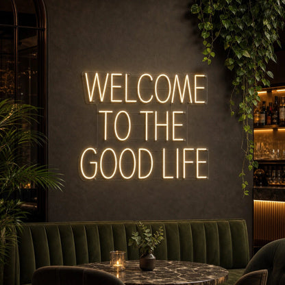 Welcome To The Good Life LED Neon Sign Garage Man Cave Neon Sign - Shineneon