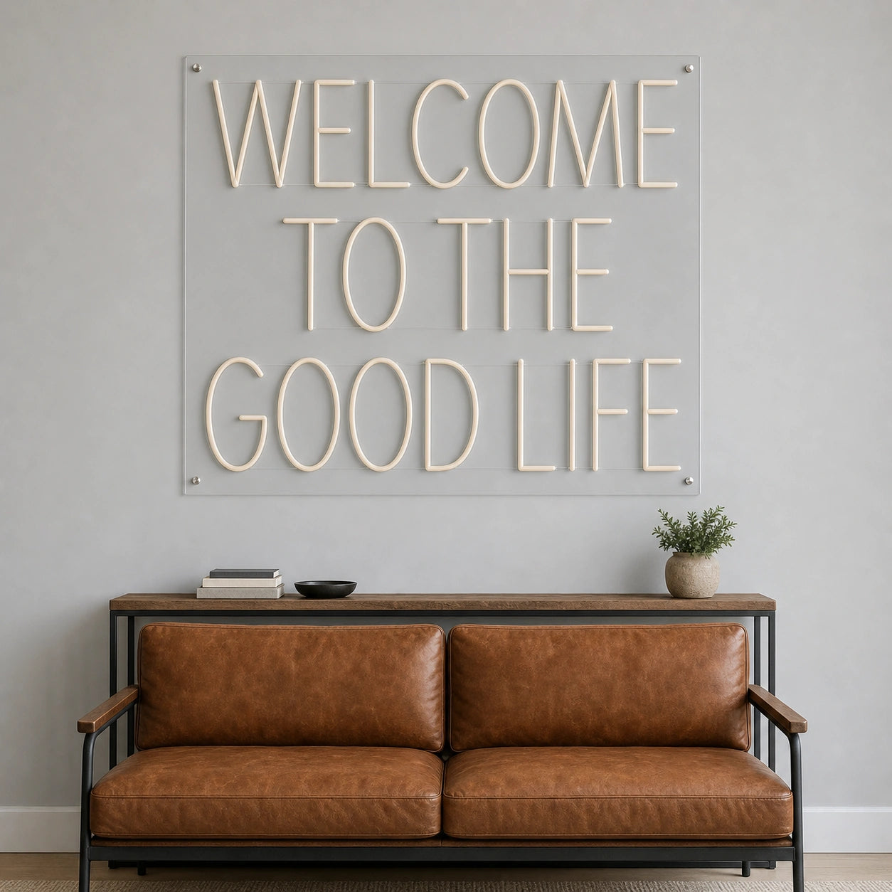 Welcome To The Good Life Man Cave LED Neon Sign size image
