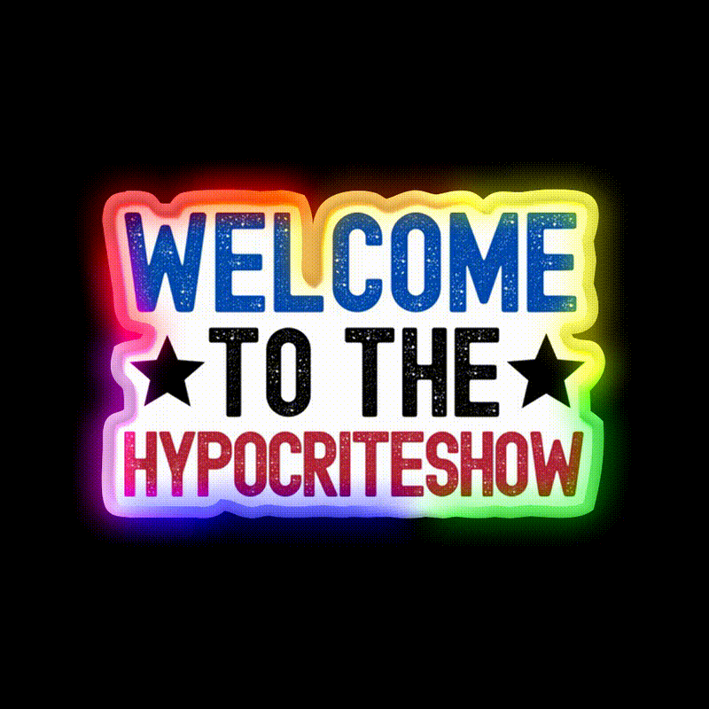 Welcome To The Hypocriteshow Usa Hypocrisy Welcome Led Neon Sign Rgb Color - LED neon sign close-up detail