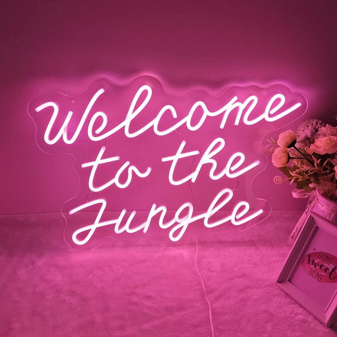 Welcome To The Jungle Led Sign Business Neon Signs Wall Art Decor - Shineneon