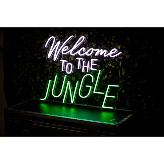 Welcome To The Jungle Led Sign Business Neon Signs Wall Decor