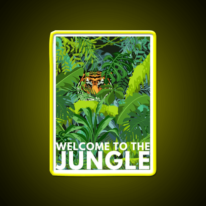 Welcome To The Jungle Tiger Design Welcome Led Neon Sign Open Sign Rgb Color - Shineneon