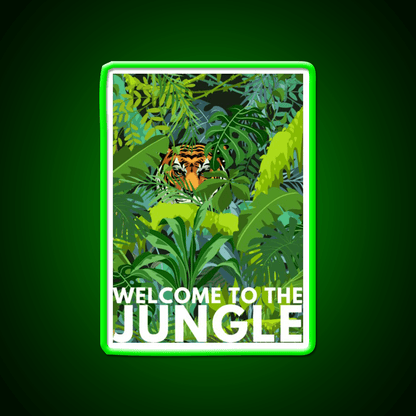 Welcome To The Jungle Tiger Design Welcome Led Neon Sign Open Sign Rgb Color - Shineneon