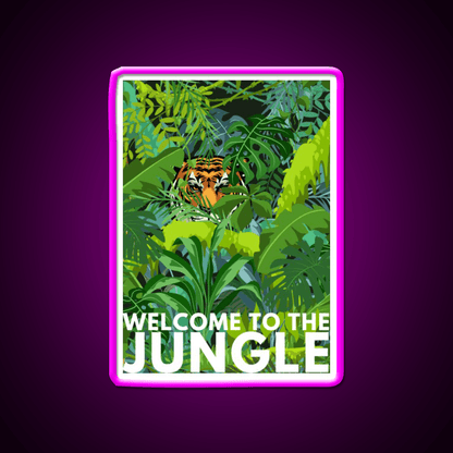 Welcome To The Jungle Tiger Design Welcome Led Neon Sign Open Sign Rgb Color - Shineneon