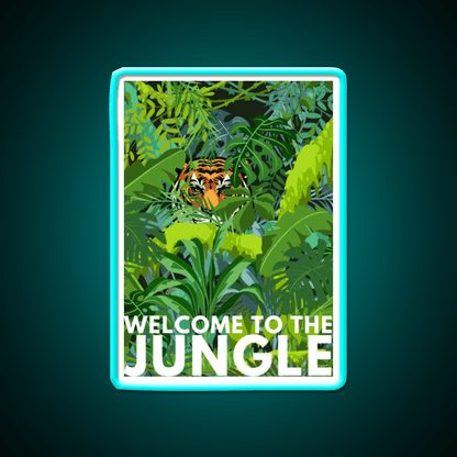 Welcome To The Jungle Tiger Design Welcome Led Neon Sign Open Sign Rgb Color - Shineneon