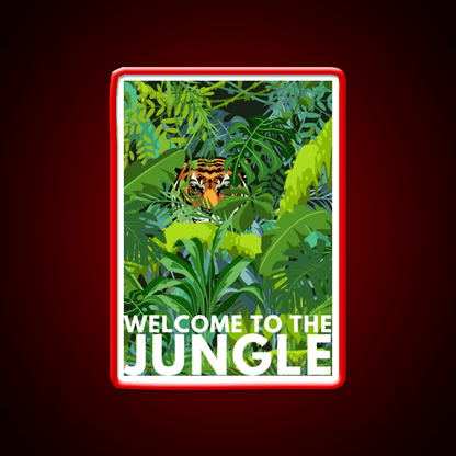 Welcome To The Jungle Tiger Design Welcome Led Neon Sign Open Sign Rgb Color - Shineneon