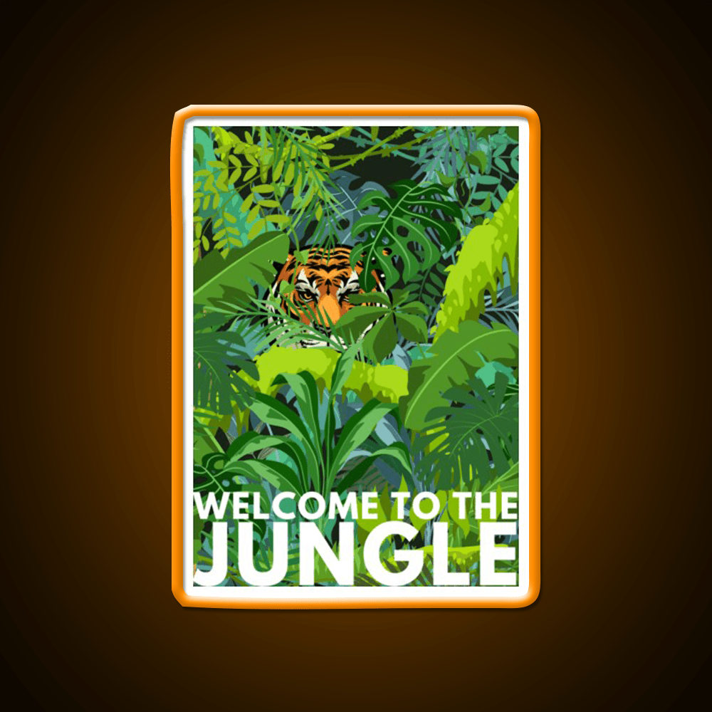 Welcome To The Jungle Tiger Design Welcome Led Neon Sign Open Sign Rgb Color - Shineneon