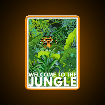 Welcome To The Jungle Tiger Design Welcome Led Neon Sign Open Sign Rgb Color - Shineneon