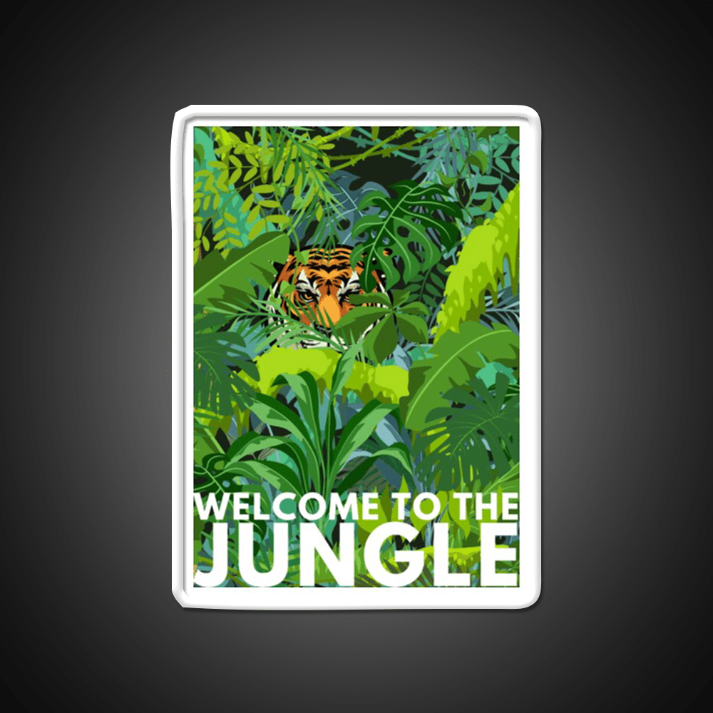 Welcome To The Jungle Tiger Design Welcome Led Neon Sign Open Sign Rgb Color - Shineneon