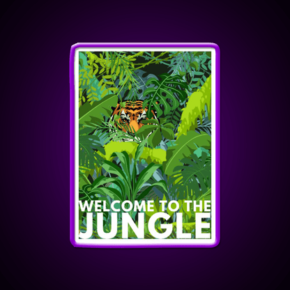 Welcome To The Jungle Tiger Design Welcome Led Neon Sign Open Sign Rgb Color - Shineneon