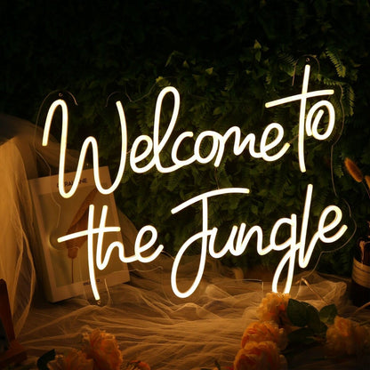 Welcome To The Jungle Yellow Led Neon Sign - Shineneon