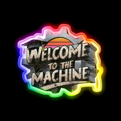 Welcome To The Machine Welcome Led Neon Sign Open Sign Rgb Color - LED neon sign close-up detail